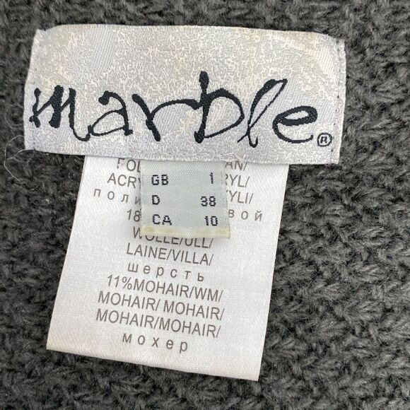 Marble Gray Mohair Blend Longline Button Closure Vest - Picture 7 of 11